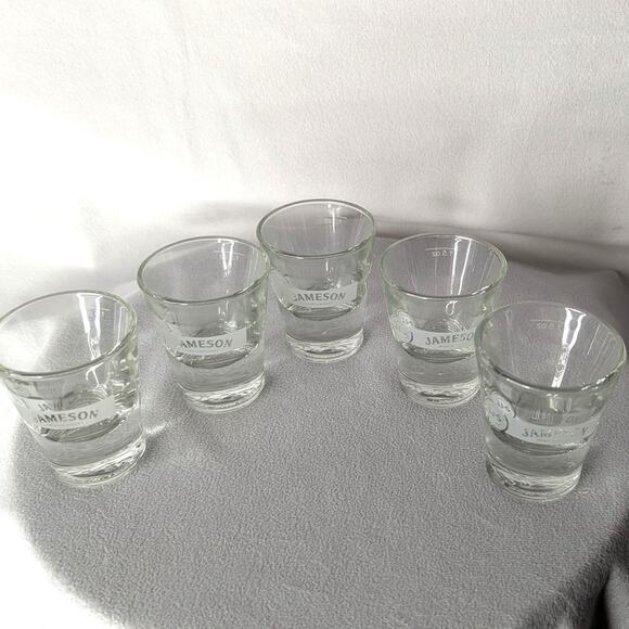 Jameson Irish Whiskey Shot Glasses Set of 5 Collectible Promotional Barware - Picture 2 of 4